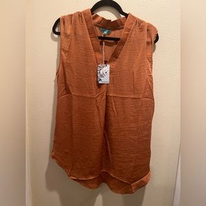 NWT Nostalgia Woman’s XL sleeveless rust shirt